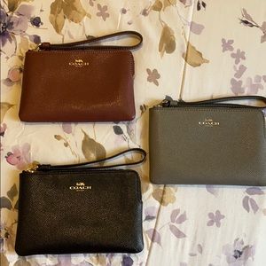 NWT COACH Authentic 3 Color Wristlet Clutch